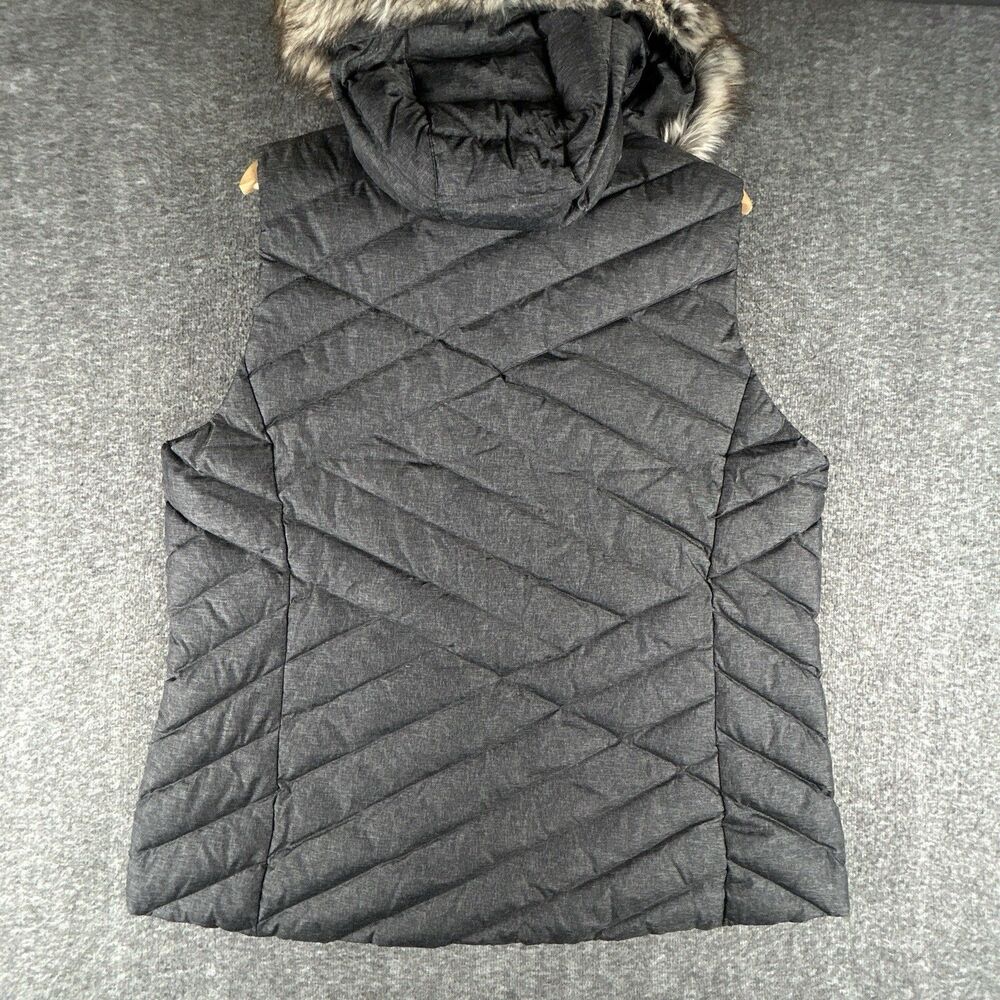 Eddie Bauer Down Vest Womens Sz 1X Faux Fur Detach Hood Puffer Lined Winter XL - Picture 3 of 9
